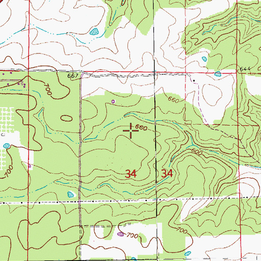 Topographic Map of Township of Highland, AR