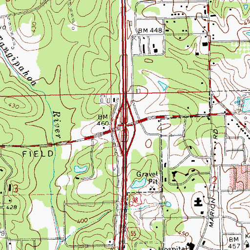 Topographic Map of Interchange 18, MS