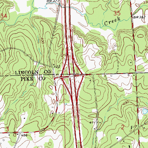 Topographic Map of Interchange 24, MS