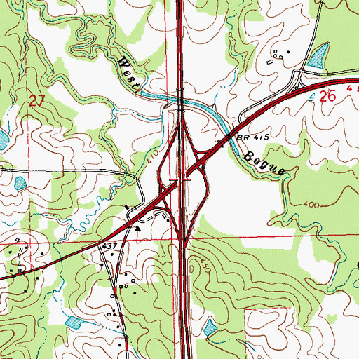 Topographic Map of Interchange 38, MS