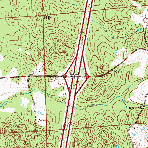 Topographic Map of Interchange 51, MS