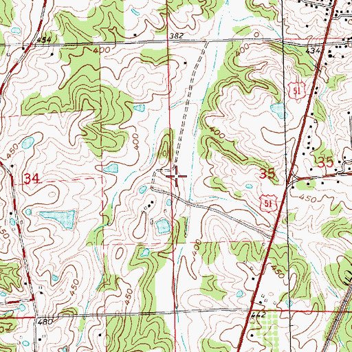 Topographic Map of Interchange 68, MS