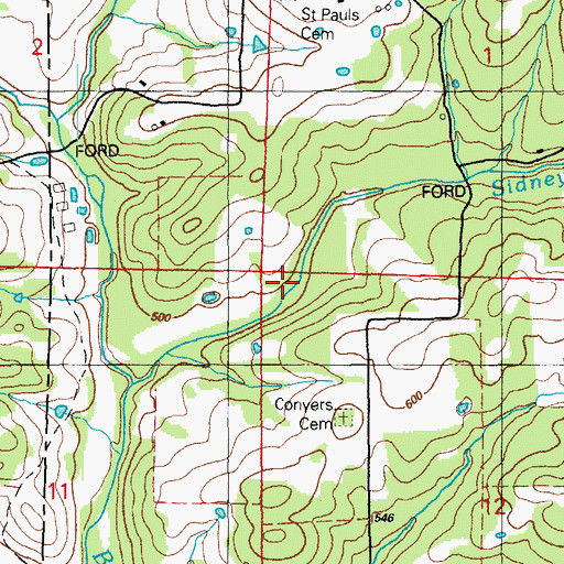 Topographic Map of Township of Johnson (historical), AR