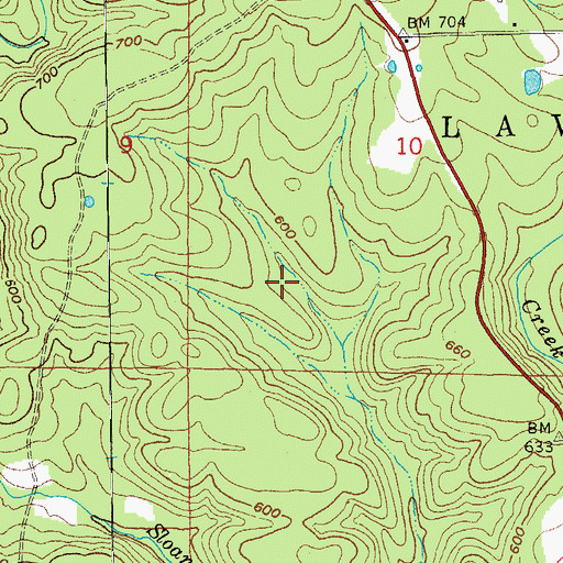 Topographic Map of Township of Lave Creek, AR