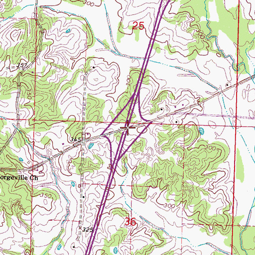 Topographic Map of Interchange 150, MS