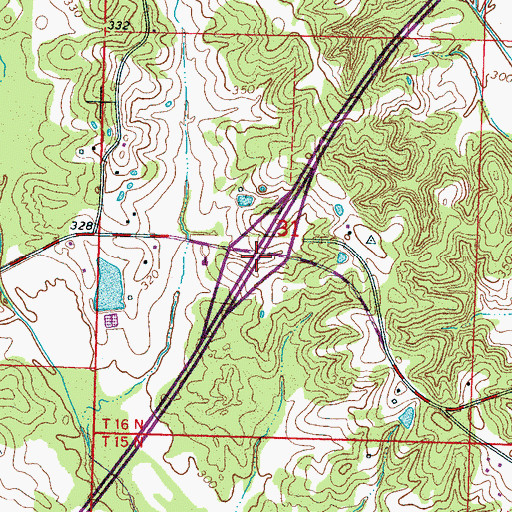Topographic Map of Interchange 164, MS