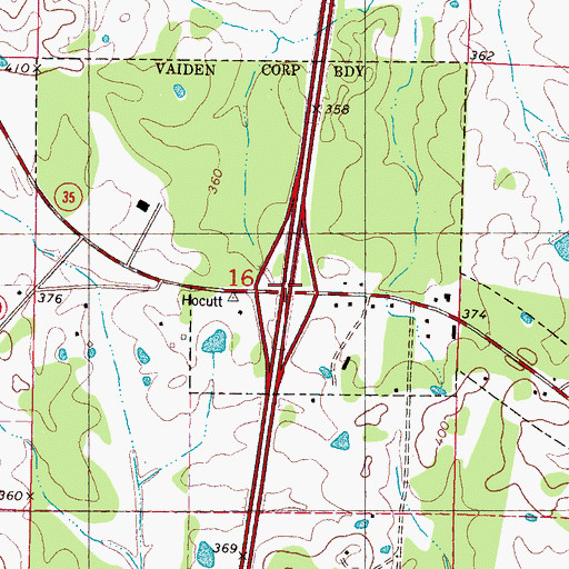 Topographic Map of Interchange 174, MS