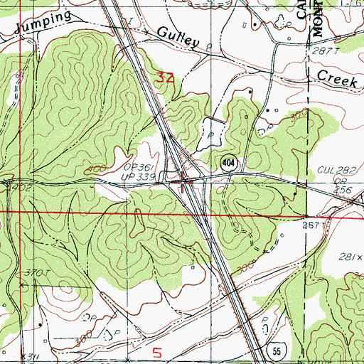 Topographic Map of Interchange 195, MS