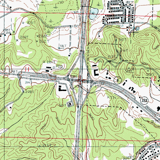 Topographic Map of Interchange 206, MS
