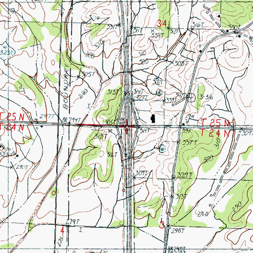 Topographic Map of Interchange 220, MS