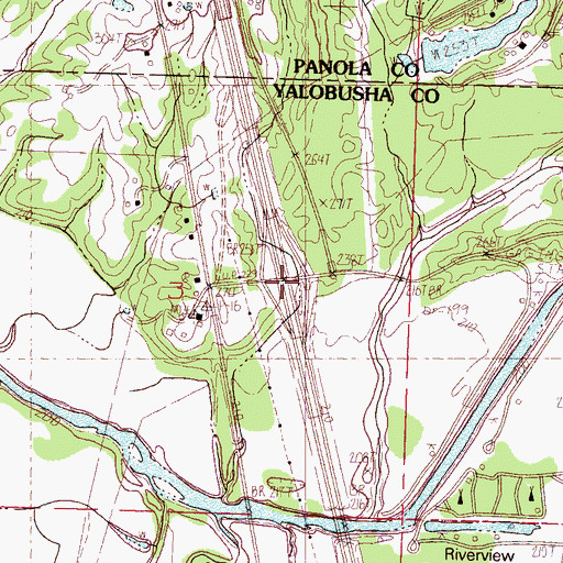 Topographic Map of Interchange 233, MS