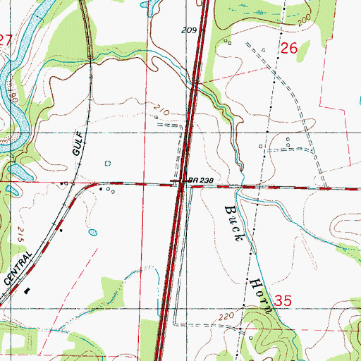 Topographic Map of Interchange 246, MS