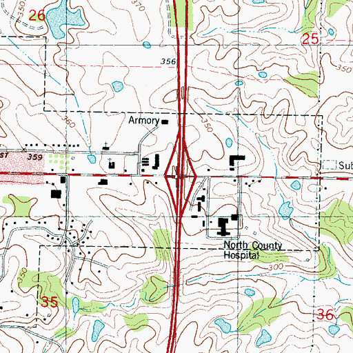Topographic Map of Interchange 252, MS
