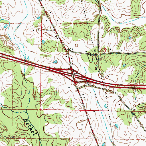 Topographic Map of Interchange 115, MS
