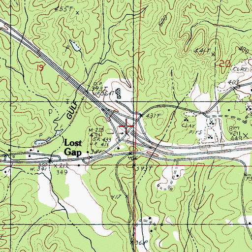 Topographic Map of Interchange 129, MS