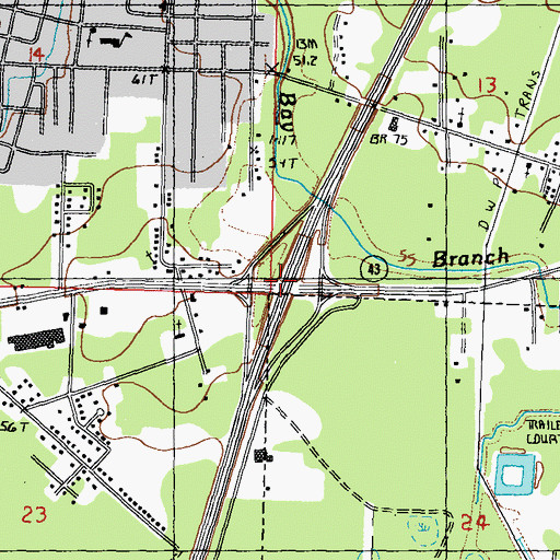 Topographic Map of Interchange 4, MS