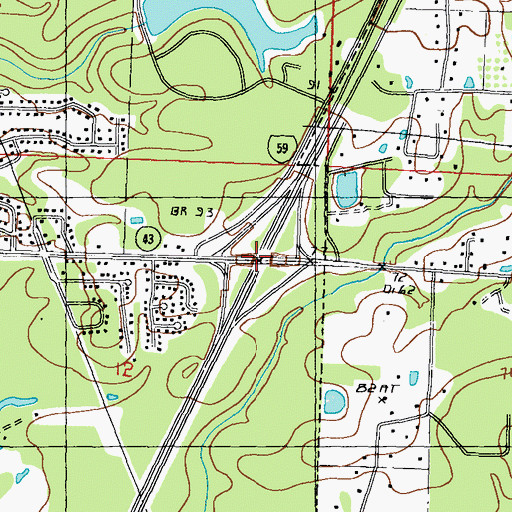 Topographic Map of Interchange 6, MS