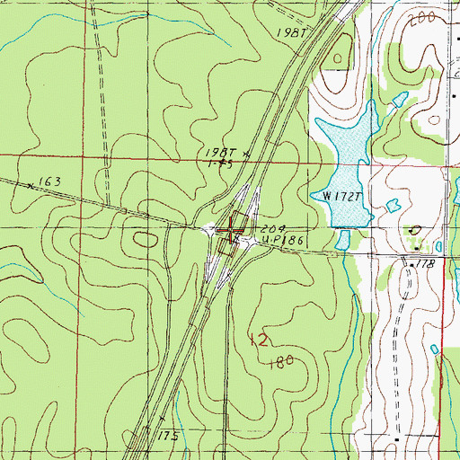 Topographic Map of Interchange 19, MS