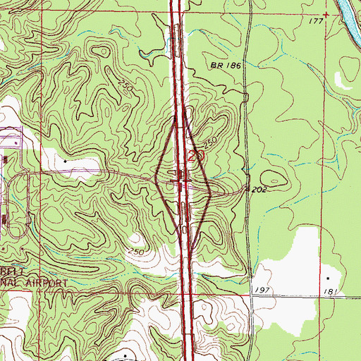 Topographic Map of Interchange 76, MS