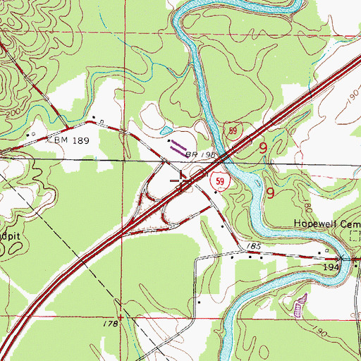 Topographic Map of Interchange 78, MS