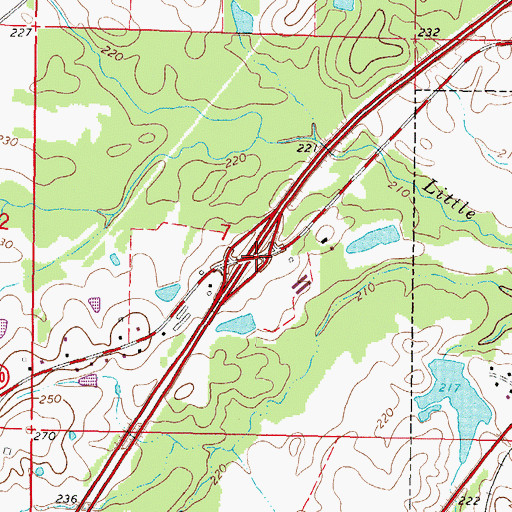Topographic Map of Interchange 85, MS
