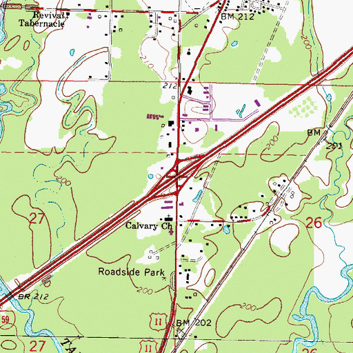 Topographic Map of Interchange 90, MS