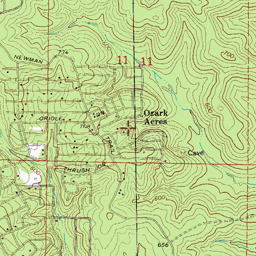 Topographic Map of Township of Ozark, AR