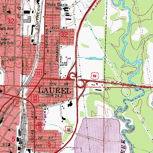 Topographic Map of Interchange 97, MS