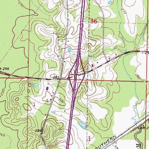 Topographic Map of Interchange 104, MS