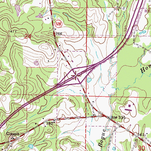 Topographic Map of Interchange 113, MS
