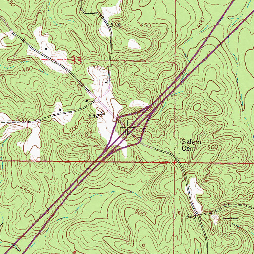 Topographic Map of Interchange 118, MS