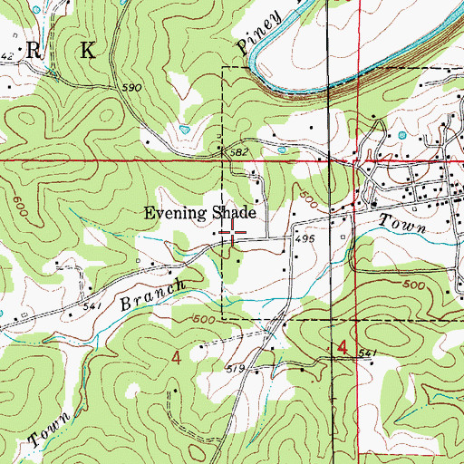 Topographic Map of Township of Piney Fork, AR