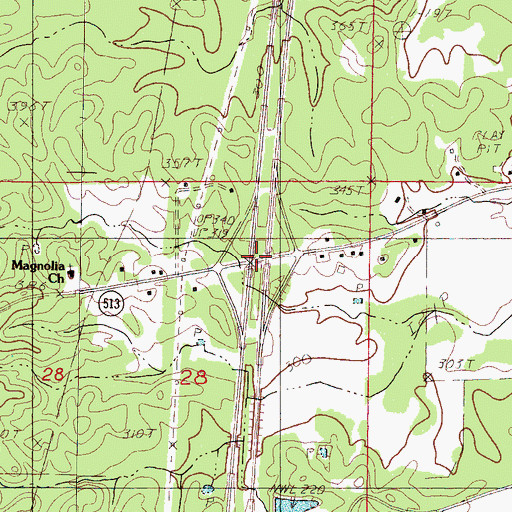Topographic Map of Interchange 134, MS