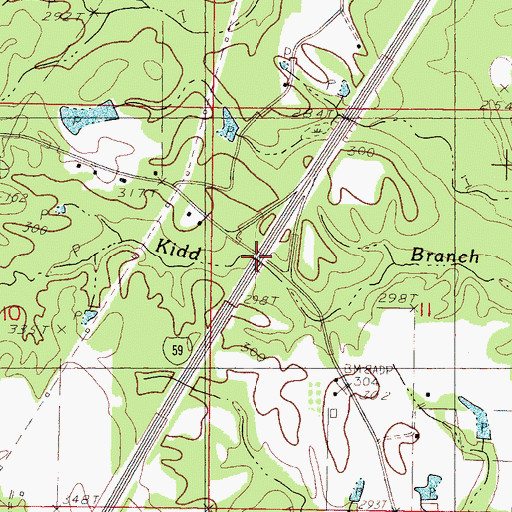 Topographic Map of Interchange 137, MS