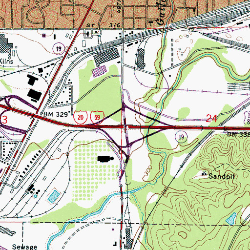 Topographic Map of Interchange 151, MS