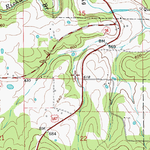 Topographic Map of Township of Richwoods, AR