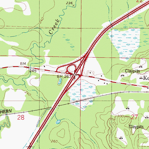 Topographic Map of Interchange 169, MS