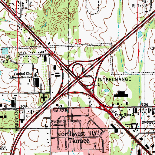 Topographic Map of Interchange 5, MS