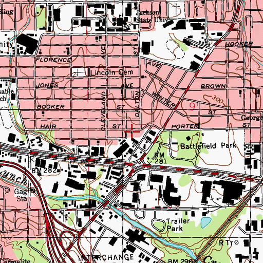 Topographic Map of Church of the Living God, MS