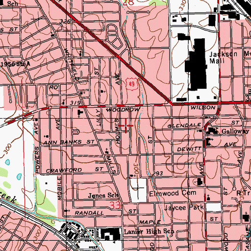 Topographic Map of Holy Temple Church of God, MS