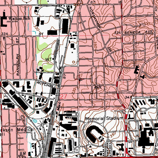 Topographic Map of Jackson Church for the Deaf, MS