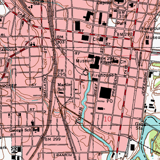 Topographic Map of Marantha Church, MS
