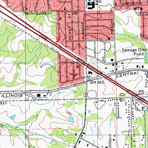 Topographic Map of True Gospel Church of God in Christ, MS