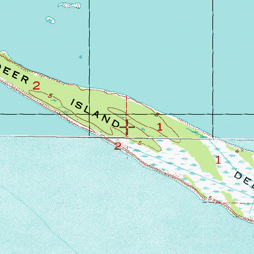 Topographic Map of Deer Island, MS