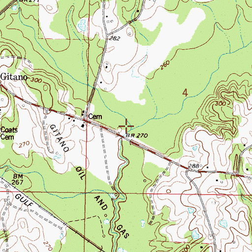 Topographic Map of Etehomo Creek, MS
