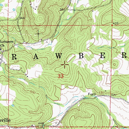 Topographic Map of Township of Strawberry, AR