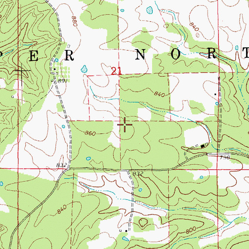 Topographic Map of Township of Upper North, AR