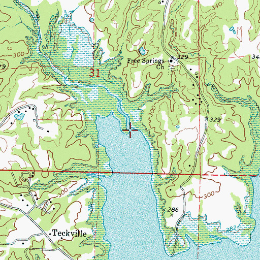 Topographic Map of Lafomby Creek, MS