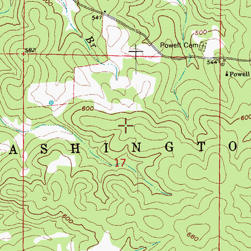 Topographic Map of Township of Washington, AR