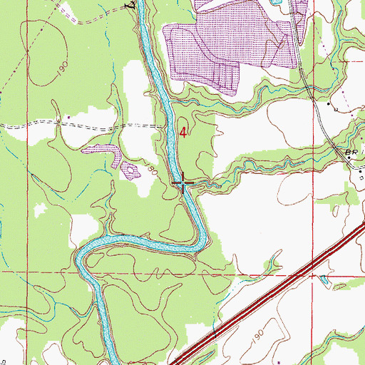 Topographic Map of Mill Creek, MS